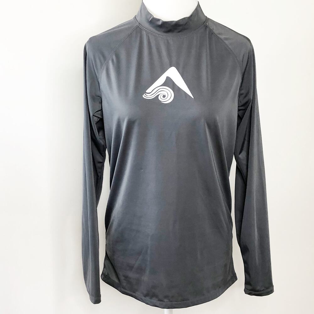 Kanu Swim Shirt Rash Gaurd Swim Cover Large Grey Long Sleeve
